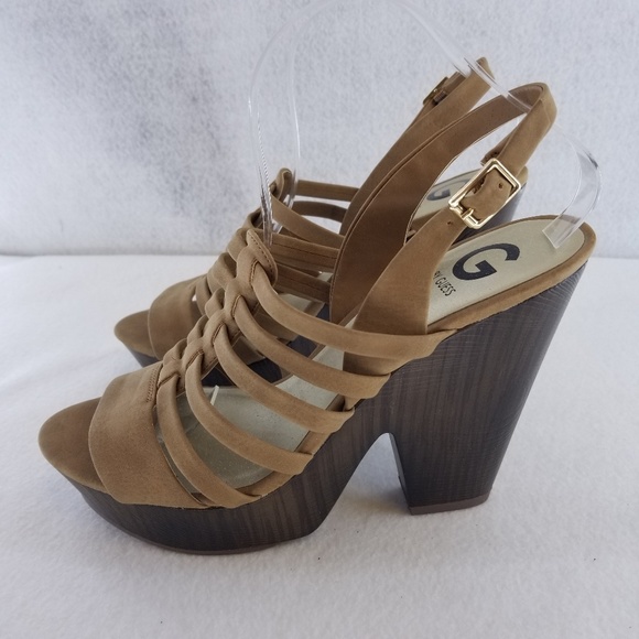 G by Guess Shoes - G By Guess Platform Heels Buckle Strap Suede Sz 10